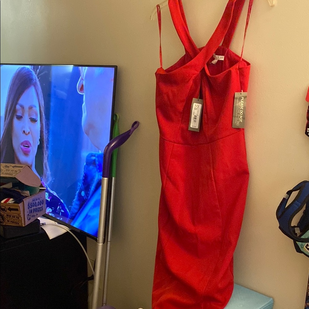 New York and company Red Halter Bodycon Dress for Cocktail
